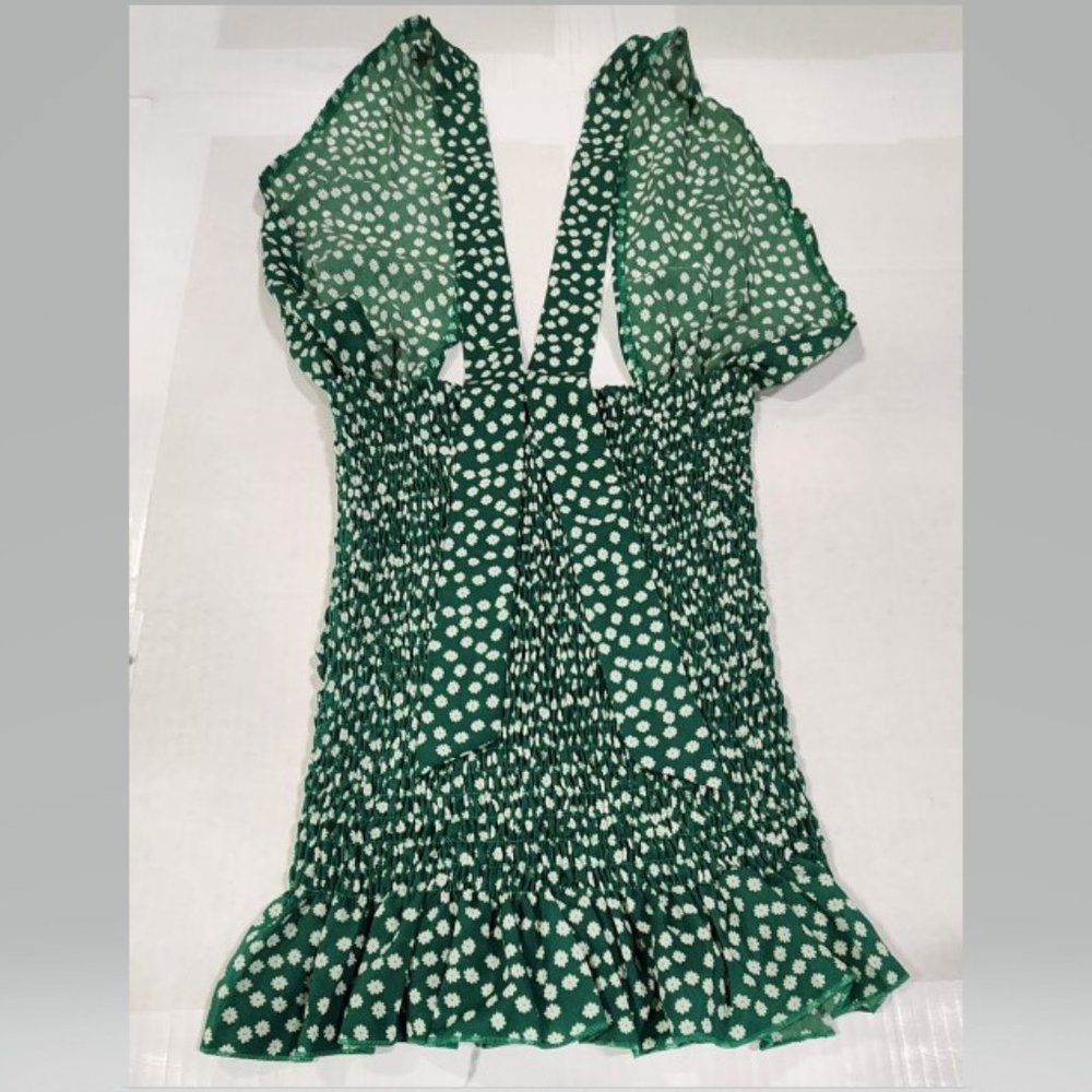 Ditsy Floral Print Backless Criss Halter Dress